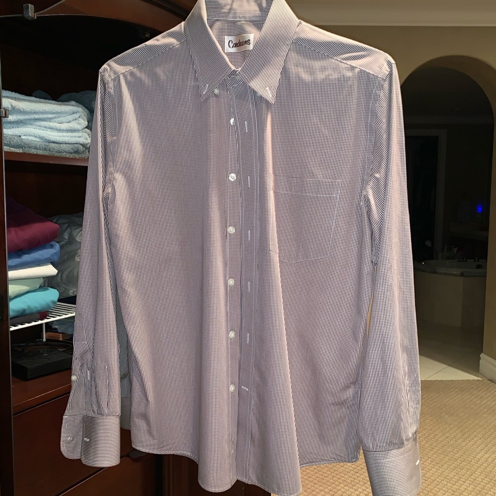 Brown Striped Designer Dress Shirt